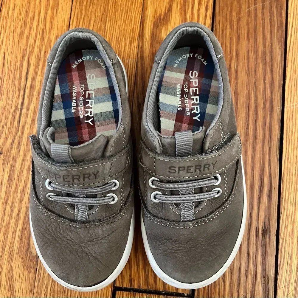 Sperry Topsider Little Kid's Grey Spinnaker Washable Junior Sneaker Size 8.5